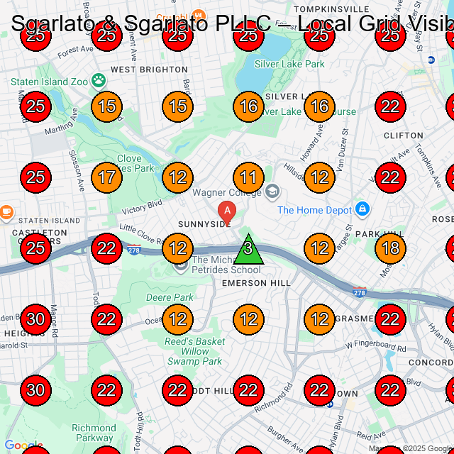 Sgarlato & Sgarlato PLLC GeoGrid visibility map for Legal Services in Staten Island